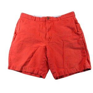 Brooks Brothers Mens Chino Shorts 36 x 8 Red Linen Cotton Blend Pocket